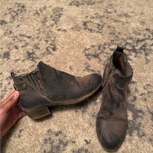 Jessica Cline Distressed Leather Ankle Boots - Brown